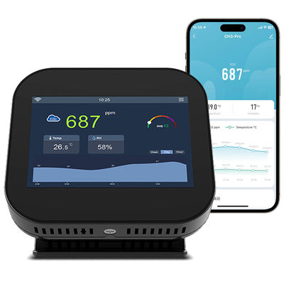 Καλή τιμή. Έξυπνος μετρητής CO2 για εσωτερικούς χώρους Gzair WiFi Air Monitor Εικαστική οθόνη σε απευθείας σύνδεση
