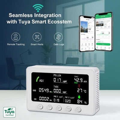 Καλή τιμή. Πιστοποιημένο από την FCC CE OEM ODM Smart Tuya 10-in-1 IAQ Detector PM1.0/PM2.5/CO2/CO/TVOC/POLLEN/AQI Monitor με RS485 σε απευθείας σύνδεση