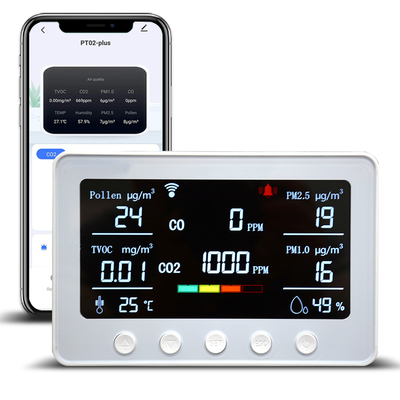 ποιότητας 2.4GHz WiFi Indoor Smart Air Quality Monitor PM2.5 PM1.0 Για σχολεία και τάξεις εργοστάσιο
