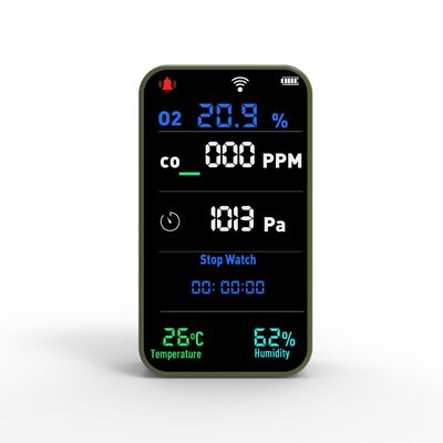Καλή τιμή. GZAIR PT09 WIFI Mini Portable Air Quality Monitor - Ανιχνευτής O2/CO με δοκιμή θερμοκρασίας/υγρασίας/πίεσης, οθόνη LCD IP55 για οικιακό γραφείο σε απευθείας σύνδεση