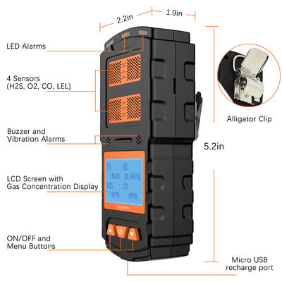 Καλή τιμή. Πολυποίκιλος 4-σε-1 ανιχνευτής αερίου για αποχέτευση, εξορυκτικές, πετρελαϊκές και εργαστηριακές χρήσεις. σε απευθείας σύνδεση