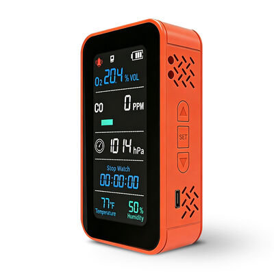 PT09 6-σε-1 Οθόνη Ποιότητας Αέρα - Ανιχνευτής CO O2 με Θερμοκρασία/Υγρασία/Υψόμετρο/Βαρόμετρο, Επαναφορτιζόμενη Φορητή Οθόνη Αερίων